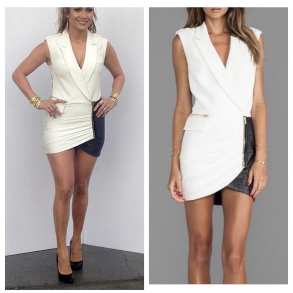 Self Portrait Tuxedo Wrap Dress in Black & White Size 2 NWT Club Bachelorette